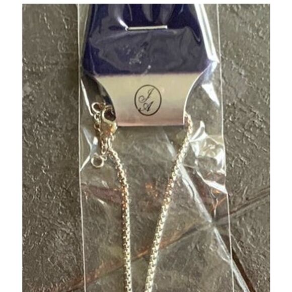 Vintage JA Blue Aquamarine Crystal pendant necklace, in Silver tone, Unmarked - Picture 2 of 4